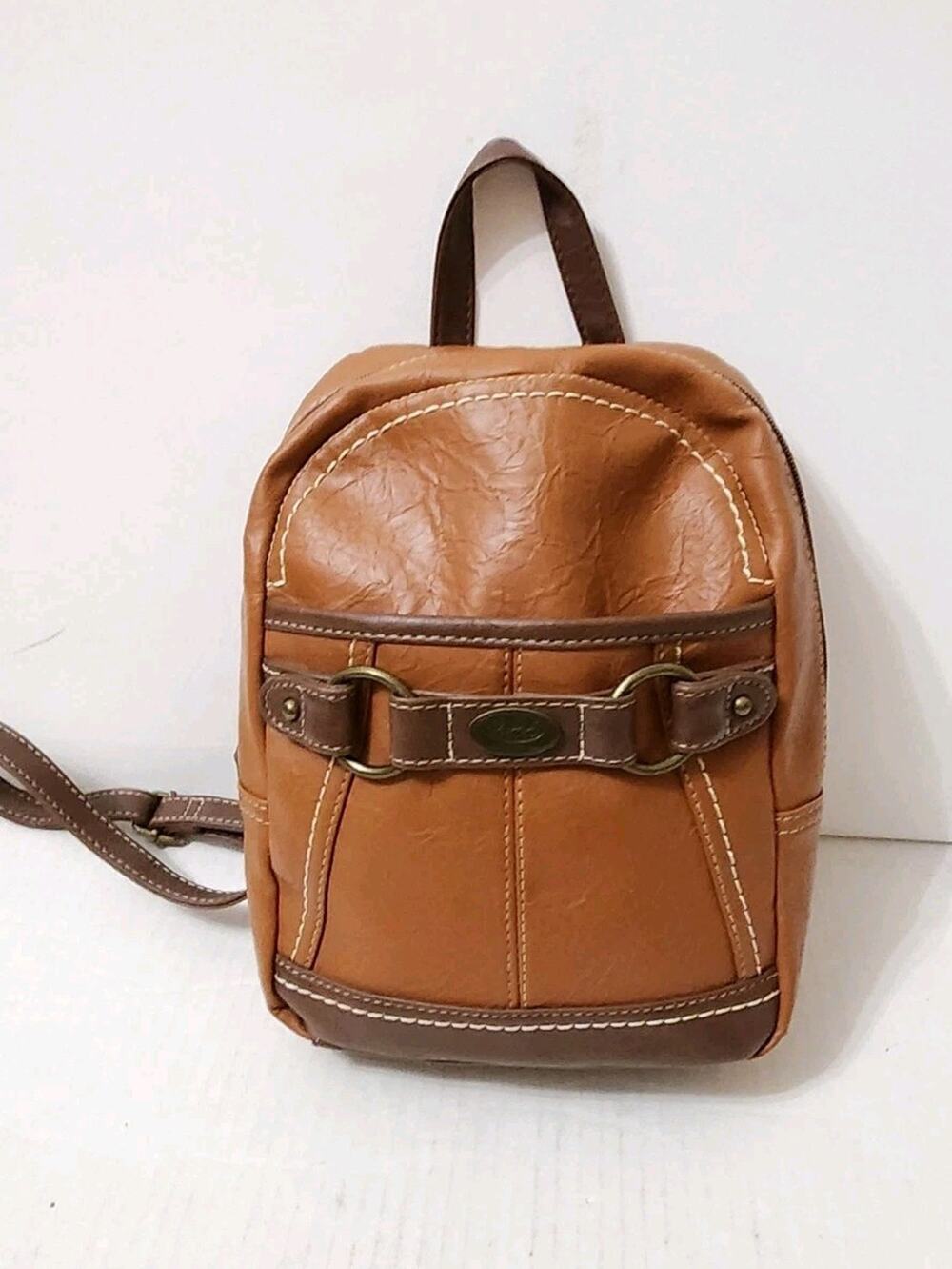Born Concepts BOC Brown Vegan Leather amini Mini Backpack Purse Boho Retro